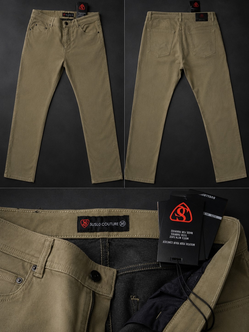 Men’s Slim Straight Jeans in Olive